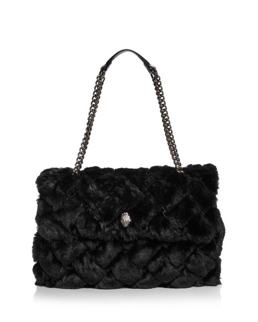 Kurt Geiger Kensington Extra Large Quilted Faux Fur Tote in Black Lyst