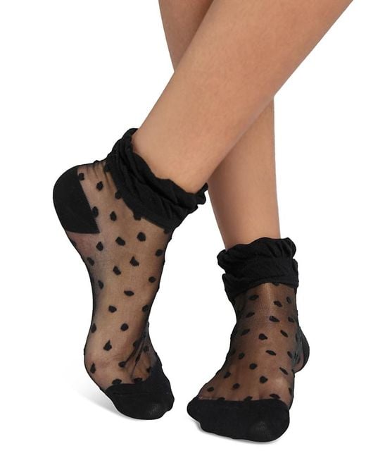 Stems Black Pippa Ruffle Dot Socks