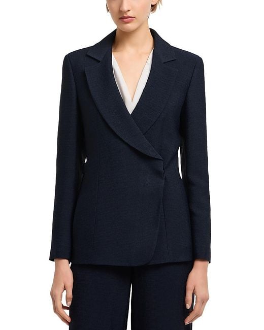 Emporio Armani Women's Blue Icon Texture Blazer
