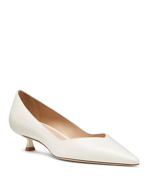 Stuart Weitzman White Eva 35 Pumps