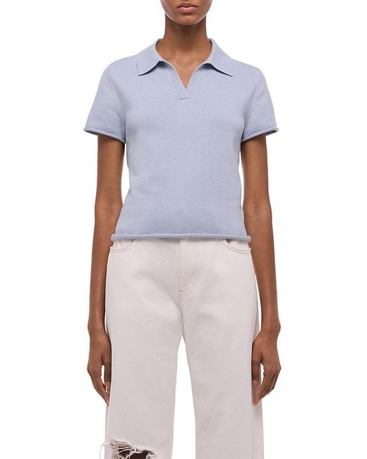 Helmut Lang Blue Polo Top