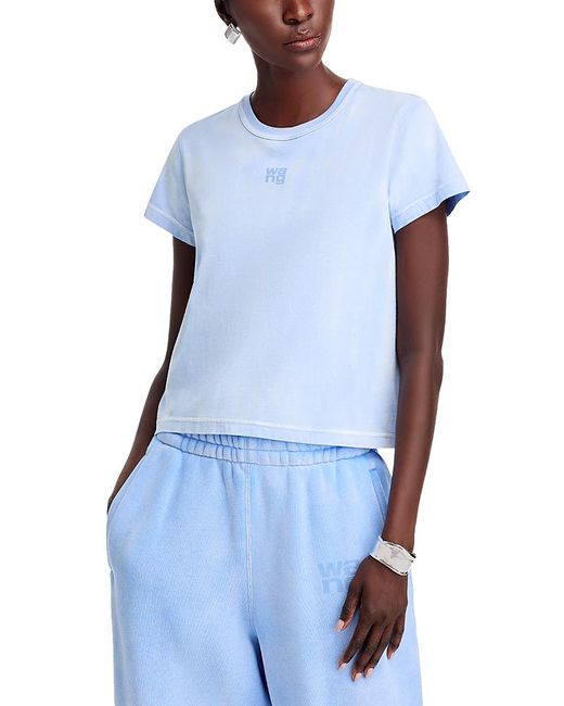 T By Alexander Wang Blue Alexanderwang. T Essential Shrunk Logo Tee