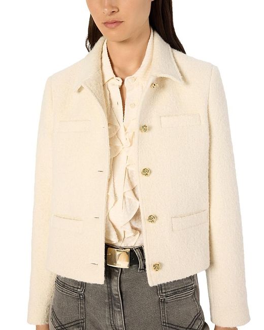 Gerard Darel Natural Norine Collared Button Up Jacket