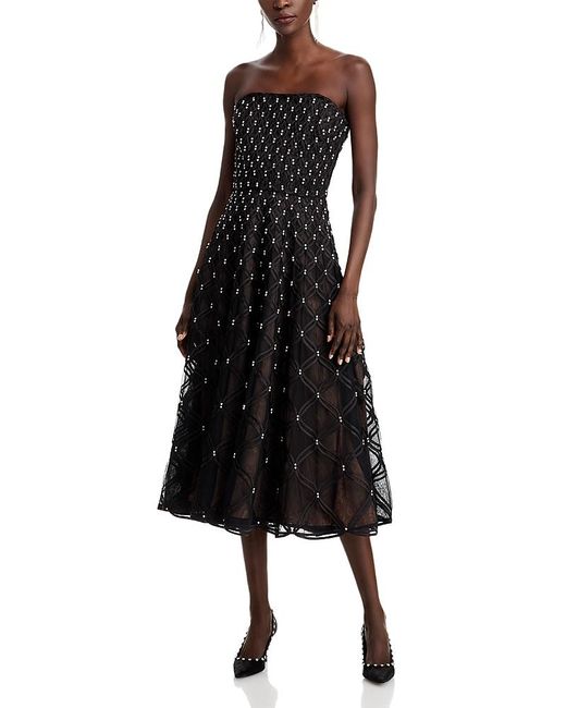 Jonathan Simkhai Black Xolani Rhinestone Midi Dress