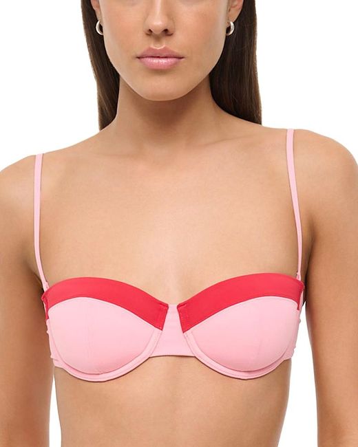 Staud Pink Jo Balconette Bikini Top