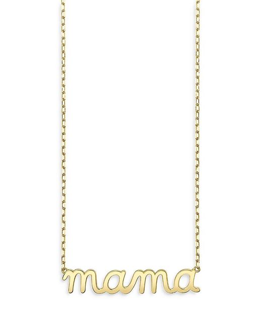Sydney Evan White 14K Pure Mama Script Pendant Necklace, 18