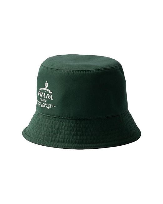 Prada Green Reversible Technical Cotton Bucket Hat for men