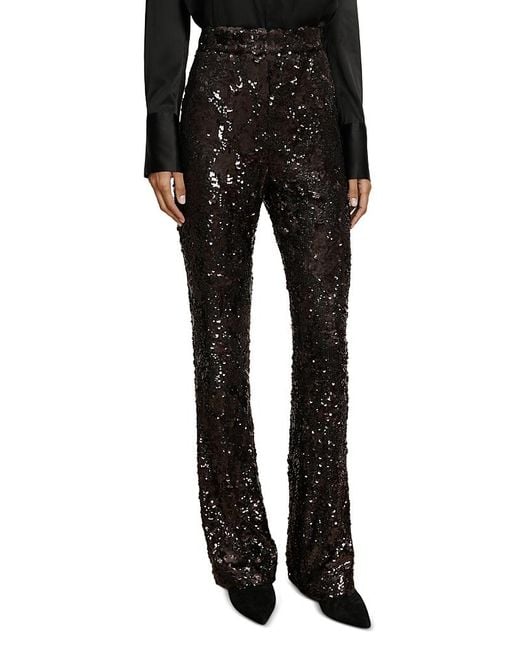 Veronica Beard Black Collier Sequin Pants