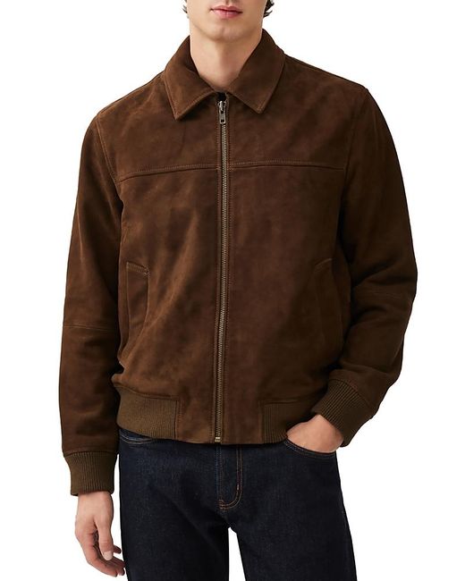 Rodd & Gunn Brown Redvale Zip Front Suede Jacket for men