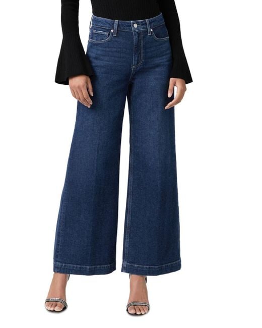 PAIGE Harper High Rise Wide Leg Jeans In Gracielou in Blue | Lyst