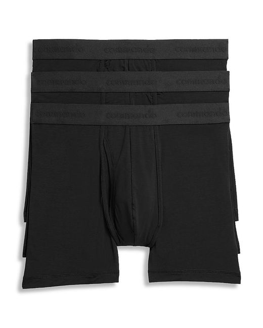 Commando Black Micro Modal Relaxed Fit Boxer Briefs, Pack Of 3 for men