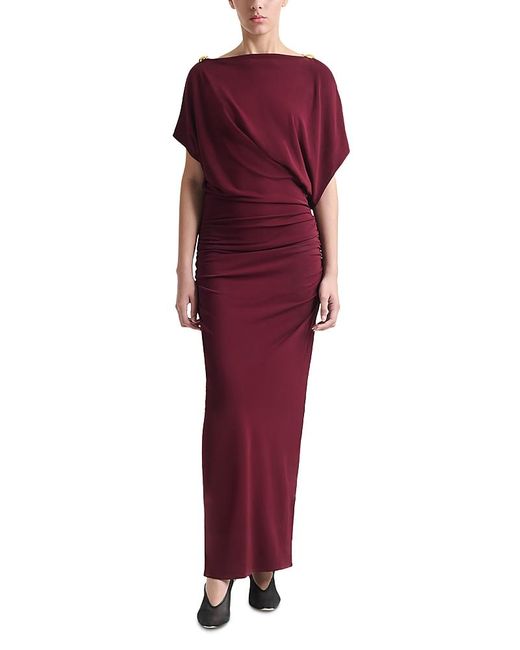 Altuzarra Red Brina Ruched Dress