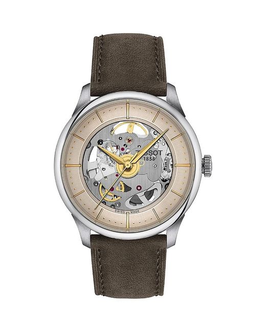 Tissot Gray Chemin Des Tourelles Powermatic 80 Squelette Watch, 39Mm for men