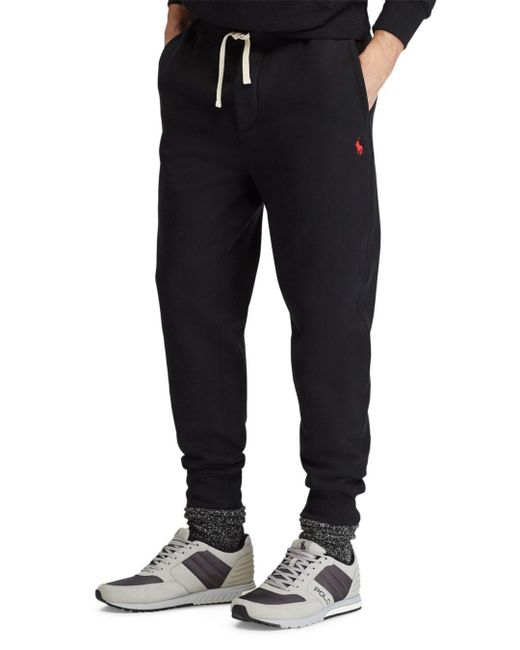 Polo Ralph Lauren Fleece Drawstring Sweatpants in Black for Men - Lyst