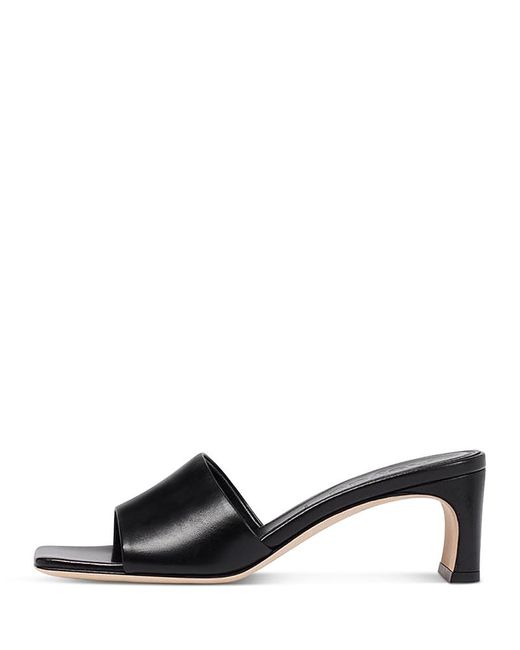 Aeyde Black Jeanie Square Toe Slide Sandals