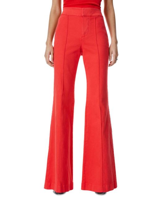 Alice + Olivia Jane High Rise Flare Jeans in Red | Lyst