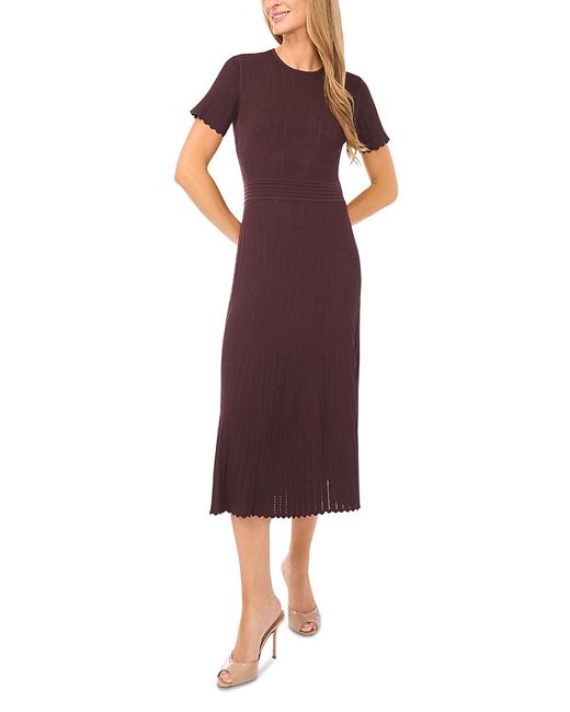 Ted Baker Women's Purple Short Sleeve Crew Neck Midi Dress