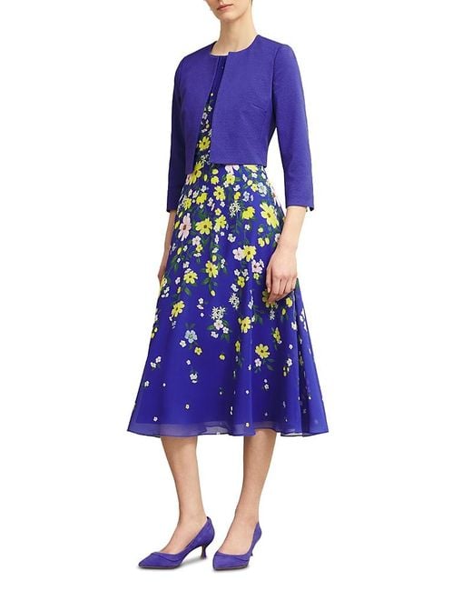 Hobbs Blue Elize Tweed Jacket