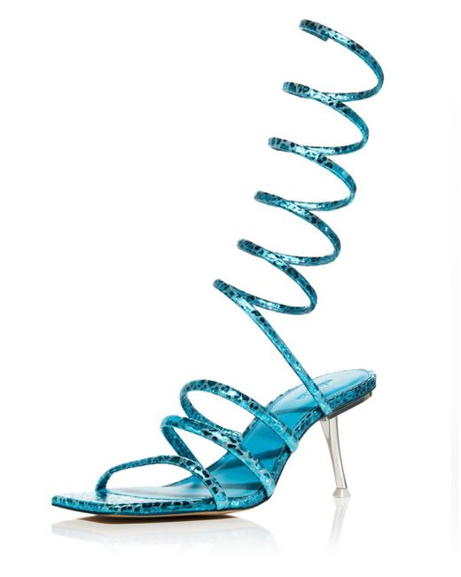 Cult Gaia Kacey Strappy Ankle Wrap High Heel Sandals in Blue | Lyst