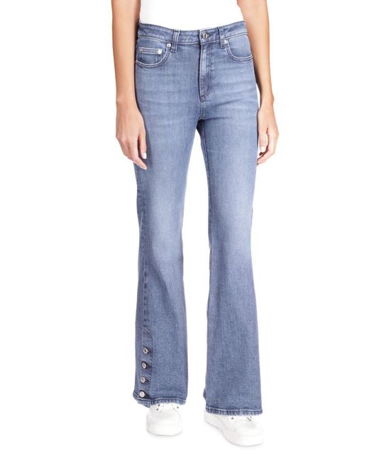 MICHAEL Michael Kors Cotton Blend Selma High Rise Flared Leg Jeans In