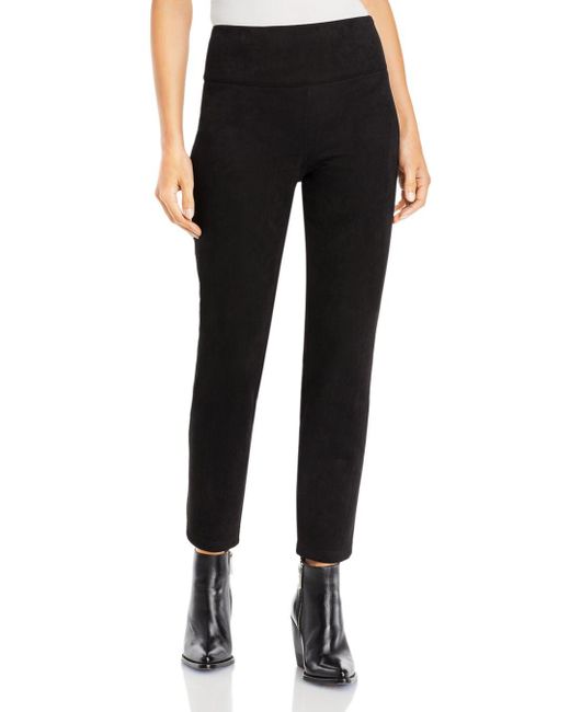 T Tahari Suede Scuba Ankle Pants in Black Lyst