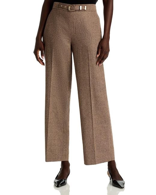 Tahari Brown The Brianne Belted Trousers