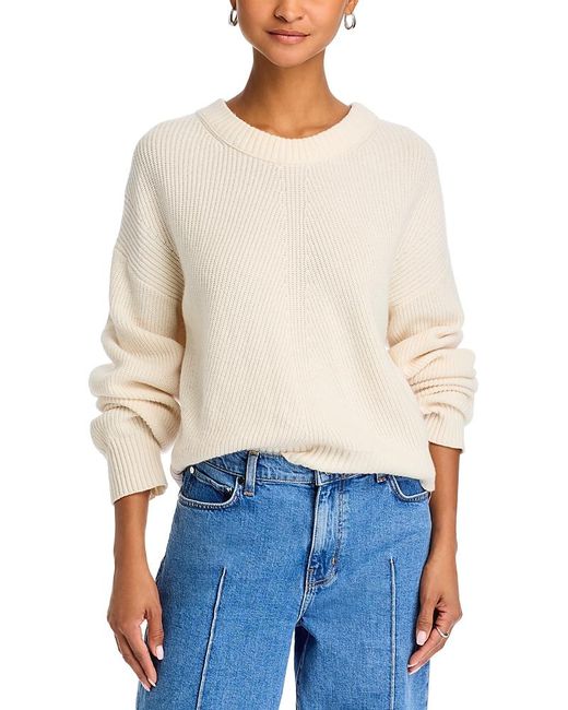 10 Crosby Derek Lam White Lyon Mixed Media Sweater