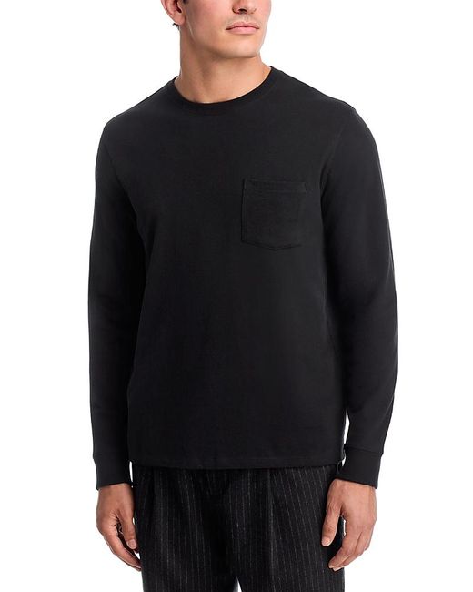 Vince Black Long Sleeve Crewneck Pocket Tee for men