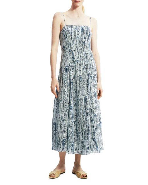 Theory Cami Volume Silk Dress in Blue Lyst Canada
