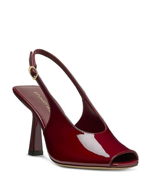 Stuart Weitzman Red Val 85 Slingback Sandals