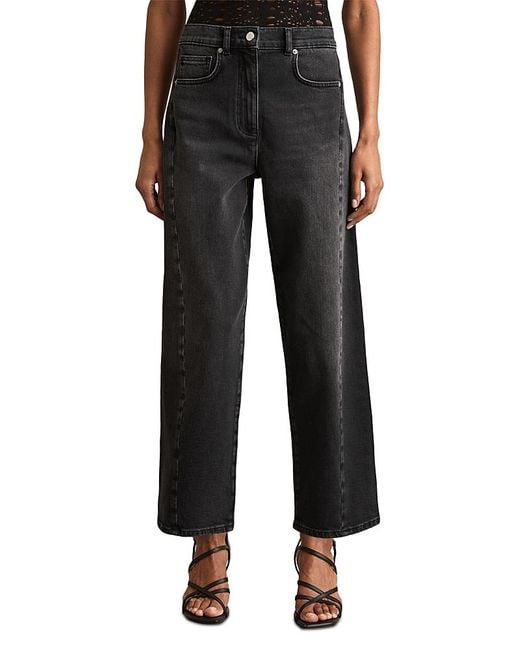 Reiss Black Molly Barrel Leg Jeans