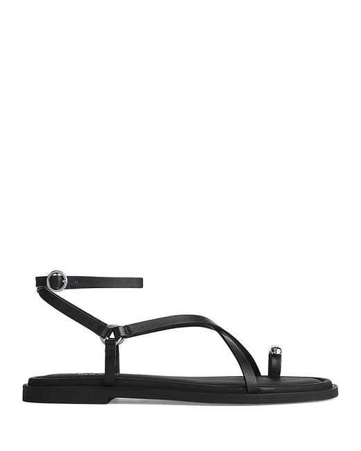 Rag & Bone Black Geo Strappy Toe Ring Sandals