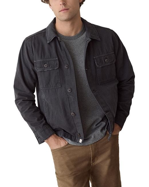 Marine Layer Gray Patrick Collared Overshirt for men
