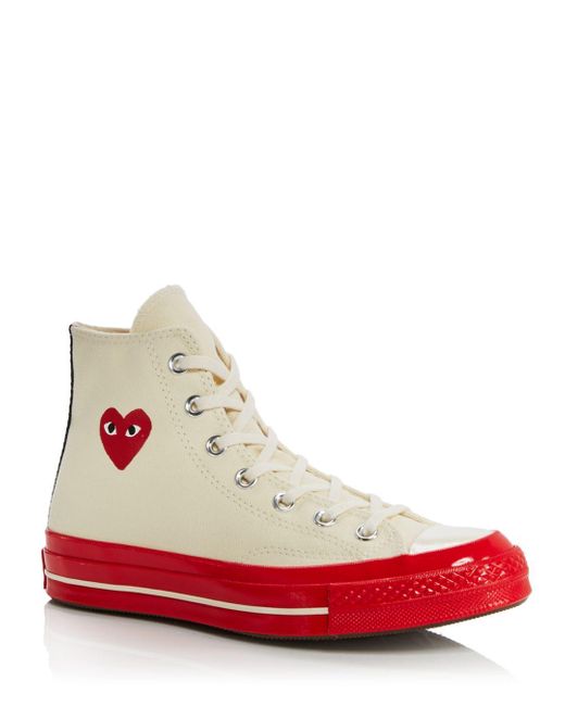COMME DES GARÇONS PLAY Lace X Converse Red Sole High Top Sneakers in ...