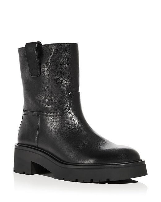 Stuart Weitzman Black Ren Leather Ankle Boots