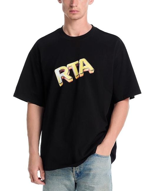 RTA Black Colin Logo Tee for men
