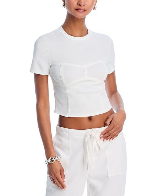 Aqua White Bodice Structure Tee