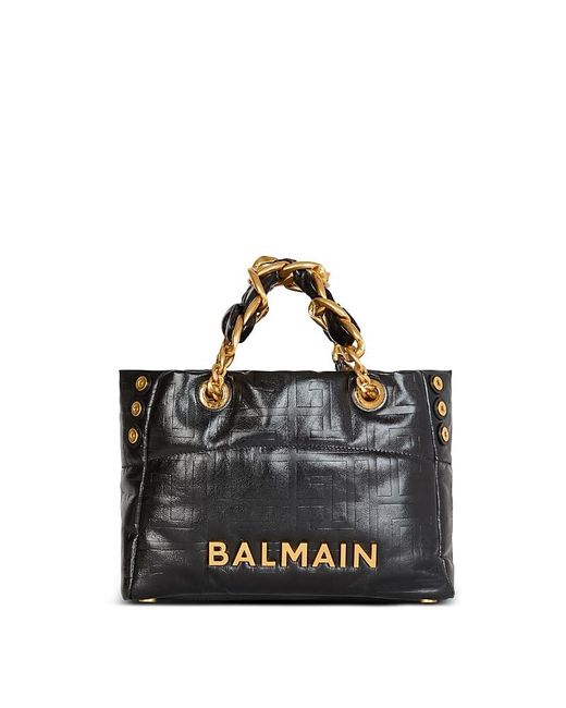 Balmain Black Small 1945 Soft Tote Bag