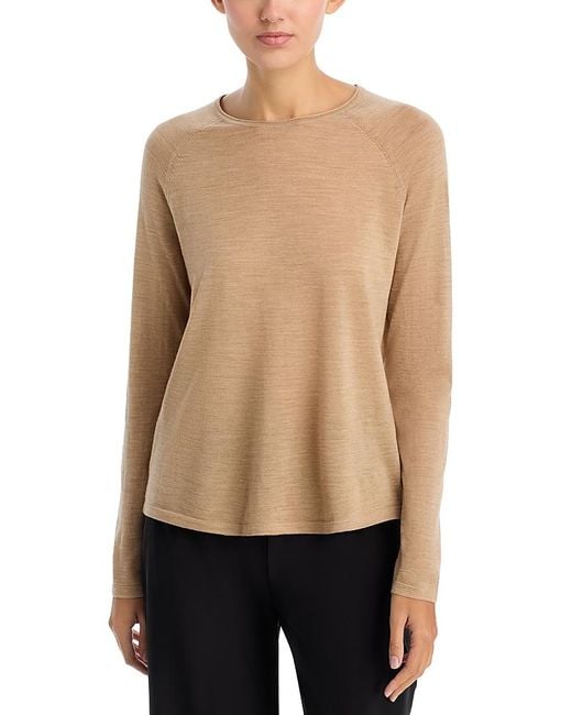 Eileen Fisher Natural Crewneck Wool Sweater