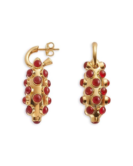 Bottega Veneta White Carnelian Small Ellipse Drop Earrings