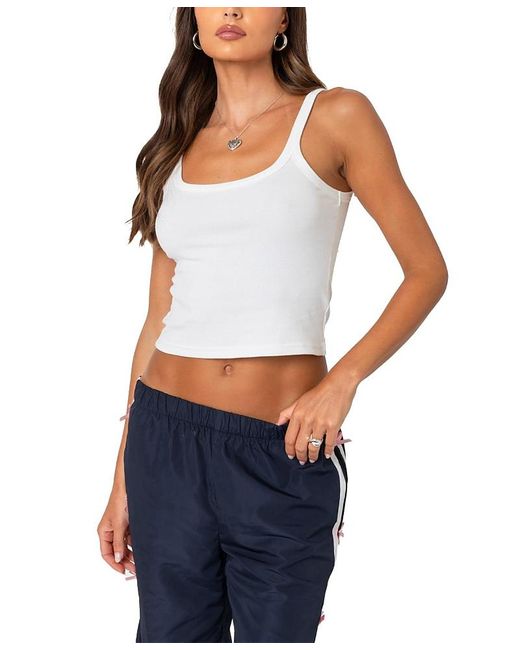 Edikted Blue Basic Babe Tank Top