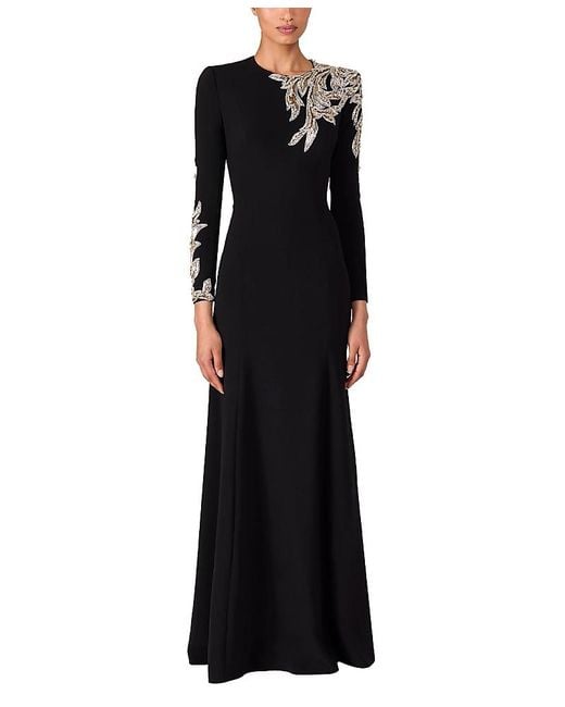 Jenny Packham Black Honor Sequin-Embellished Maxi Gown