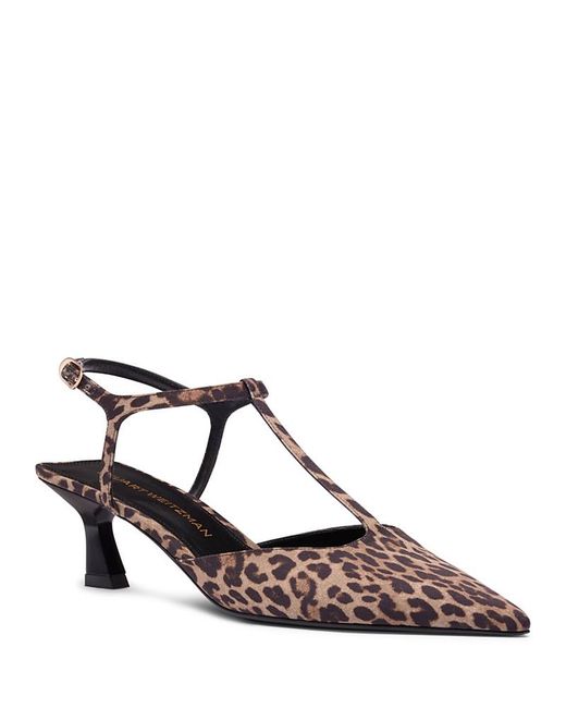 Stuart Weitzman Brown Vinnie T Strap Pumps