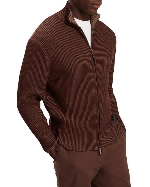 Ted Baker Brown Romani Zip Sweater for men