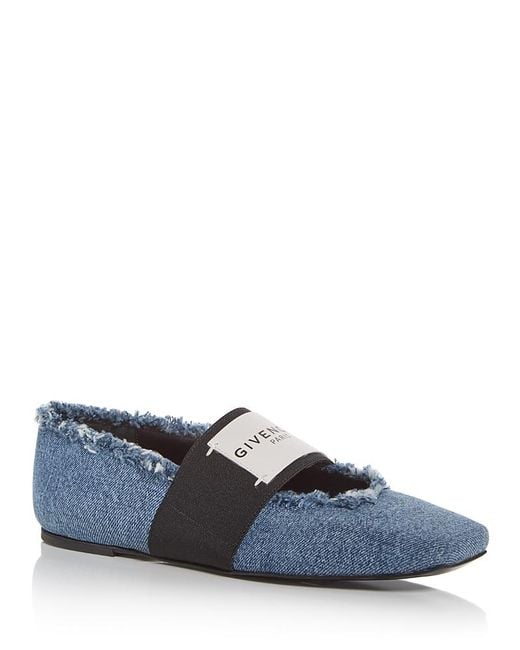 Givenchy Blue Sliced Square Mary Jane Flats
