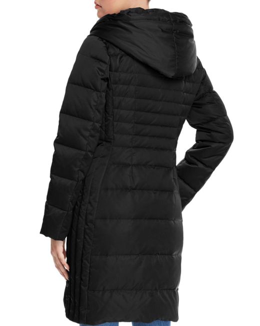 tahari mia fitted puffer coat