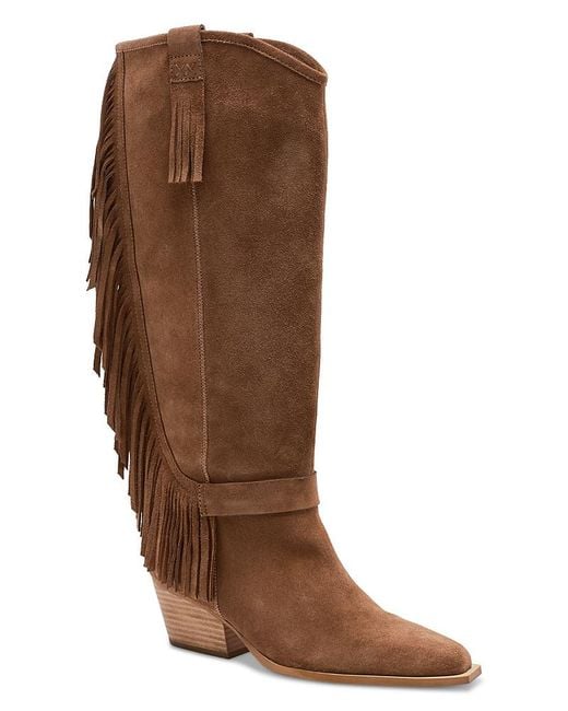 Free People Faith Fringe Western Boots in Brown | Lyst