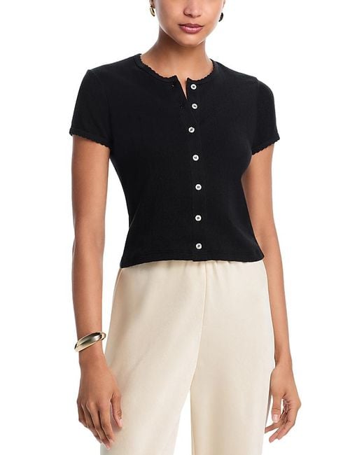 Leset Black Pointelle Top