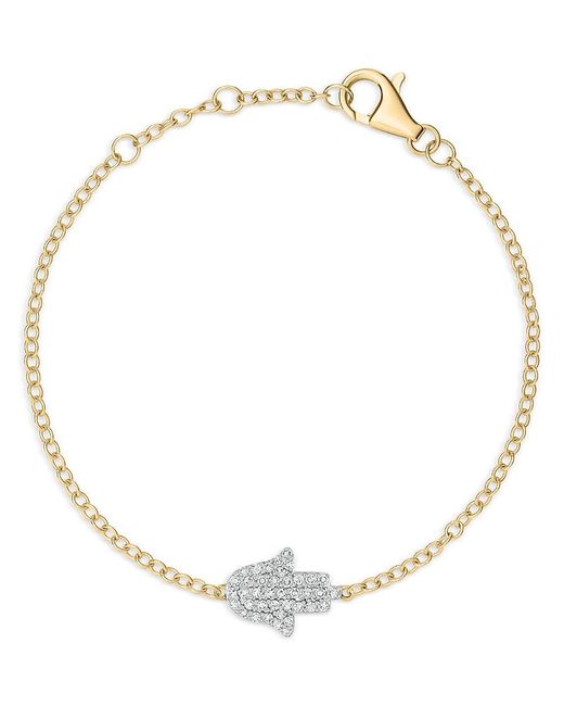 Phillips House Metallic 14K Diamond Infinity Hamsa Chain Bracelet, 0.22 Tcw