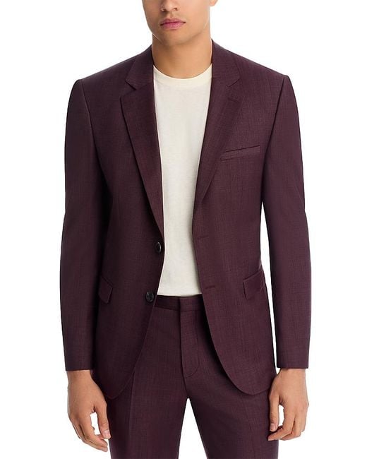 HUGO Purple Arti Extra Slim Fit Tic Weave Suit Jacket for men